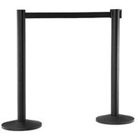 Afzetpaal Zwart met lint 2 m