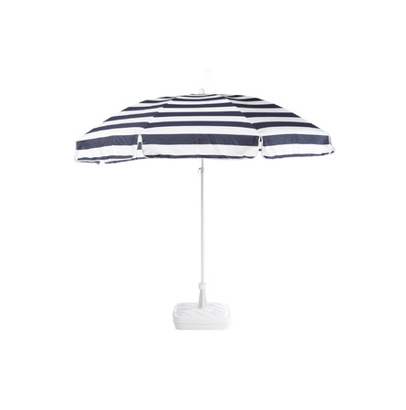 Parasol Blauw/Wit Ø 180 cm + voet
