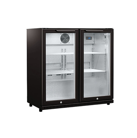 Dubbele koelvitrine verwerkt in bar (TP)