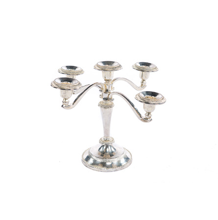 Chandelier en argent 5 bougies H 27 cm