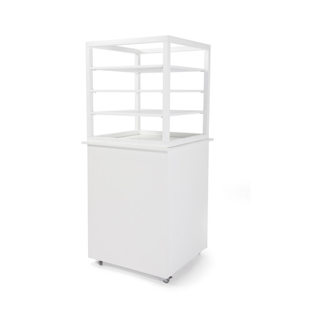 Zuil Wit 75 x 75 x H 185 cm + 3 legplanken