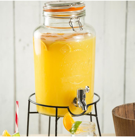 Distributeur de boissons en verre 8 L sur pied