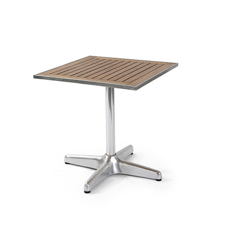 Table alu & teak 70 x 70 cm