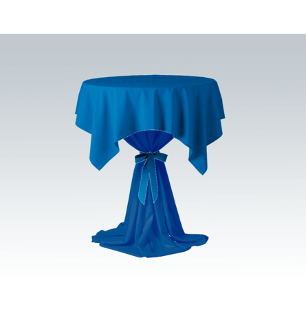 Housse de table haute avec noeud et napperon Bleu Cobalt (JC)
