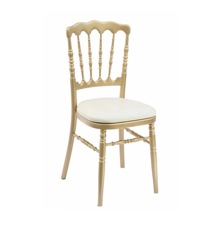 Stoel Napoleon goud + Wit kussen
