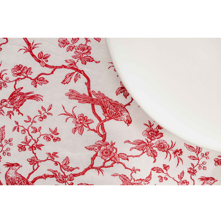 Tafellaken Rood Vogels 300 x 280 cm (LF)